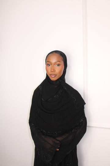 Midnight  Embellished Hijab