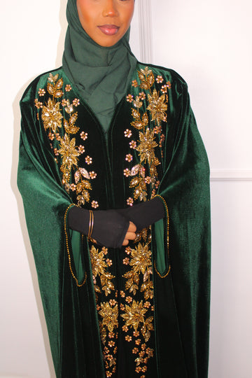 Emerald Noor Velvet Abaya