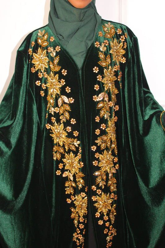 Emerald Noor Velvet Abaya